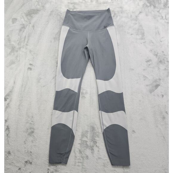Nike Power Legend 28" Training Tights Womens S Grey Colorblock High Rise Workout - Picture 1 of 13